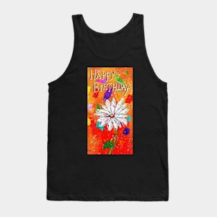 Whimsical, colorful Happy Birthday card Tank Top